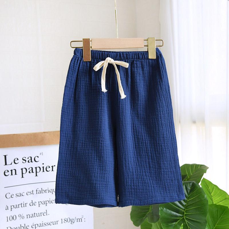 

Новые двухслойные хлопковые марлевые широкие брюки для мальчиков, летние тонкие прямые брюки с защитой от комаров 130