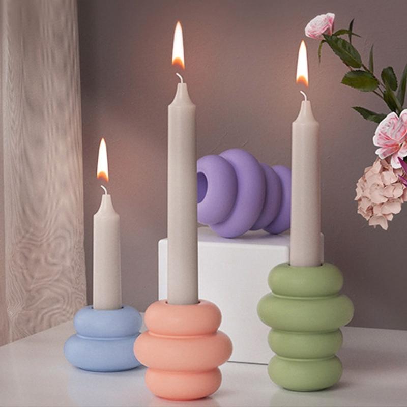 Silicone Crafts Moulds Candle Holder Moulds Candlestick Molds Simple Style Silicone Material Epoxy Resin Mold for DIY
