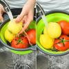 Collapsible Colander Set of 2 Silicone Kitchen Strainer Set, Perfect for Draining Pasta, Vegetable and fruit for Kitchen and Travel Use (green)