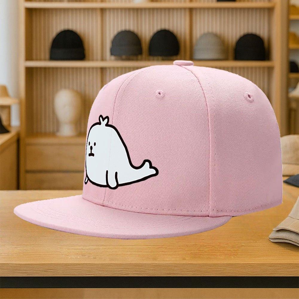 

Cute Azarashi Seal Cartoon Snapback Cap Polyester Adjustable Baseball Hat Casual Unisex Gift One Size