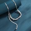 Stylish Irregular Shattered Silver And Pearl Necklace Dazzling Geometric Snake Chain