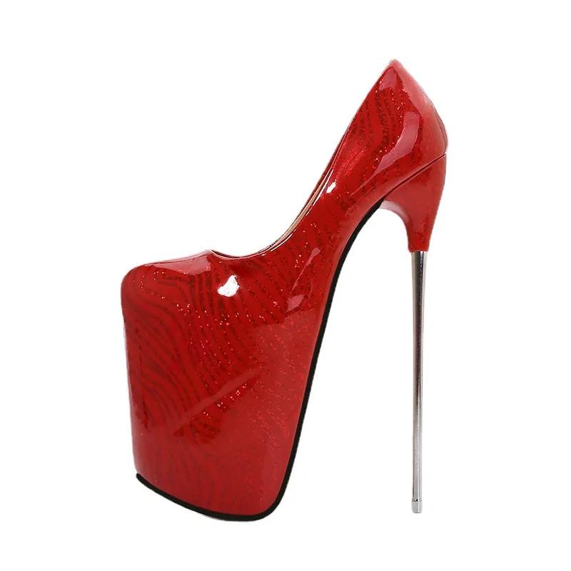 Fashion Luxury Metal 22cm High Heels Pumps Woman Platform Sexy Colorful Heeled Dance Office Wedding Fetish Stripper Shoes Large Size 45