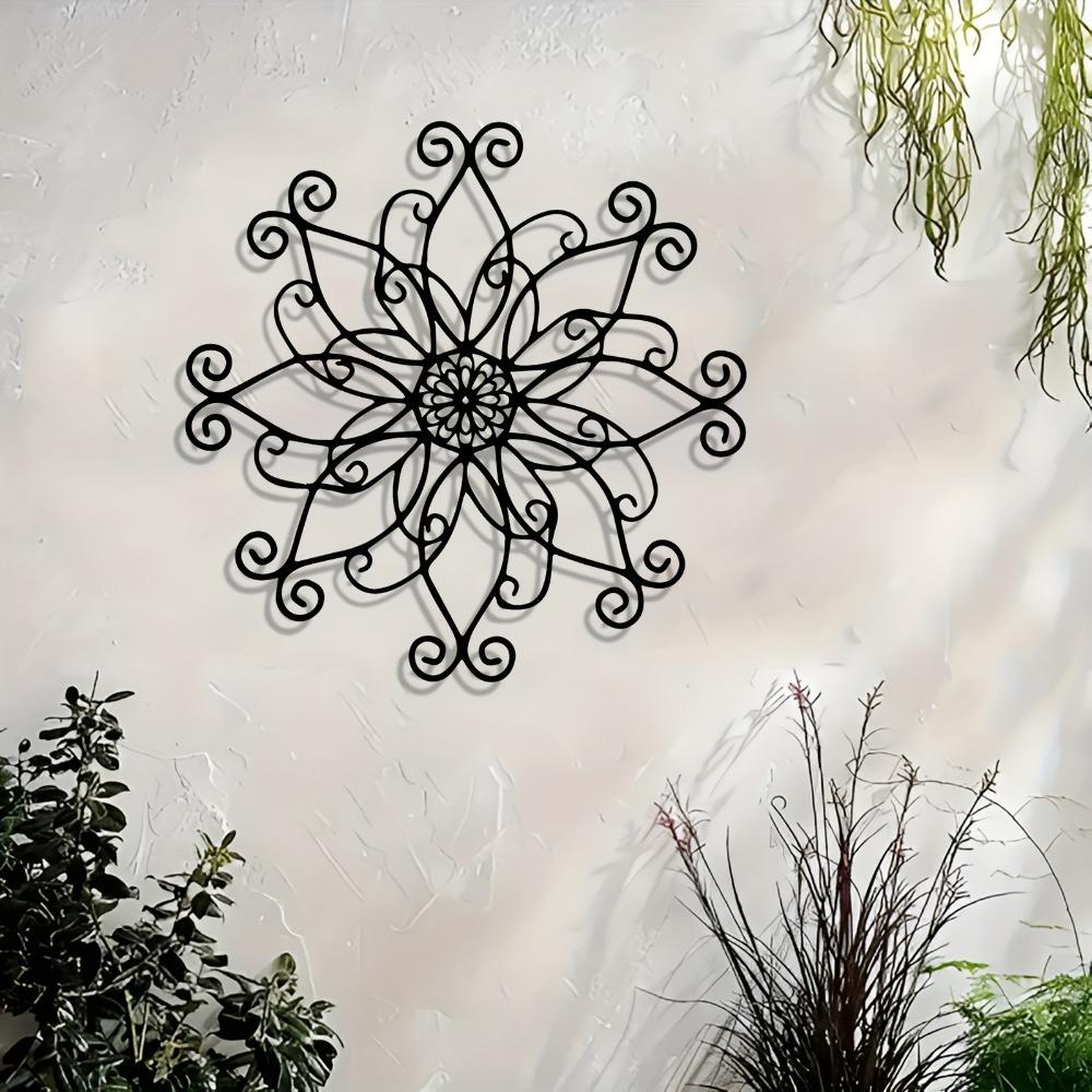 1pc Metal Flower Wall Decor Iron Floral Scroll Modern Mural Statue for Bedroom Bathroom Outdoor Garden Indoor Outdoor Use Gift Family Friends Modern
