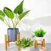 (Mały rozmiar 12,3*9cm) Drewniany stojak na doniczki czteronożny wolnostojący, bambusowa taca na doniczki z sukulentami, odpowiedni