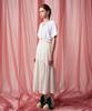 Pelimela Seersucker Flare Long Skirt (White)