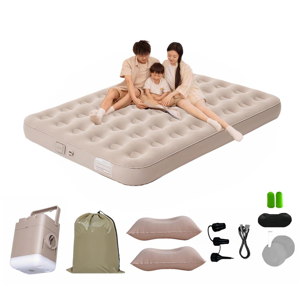 Spormin Air Electric Air Electric Air Foldable Air Camping Air Air Automatic Easy to USB LED Night Breathable Storage 25cm Thick High Dedicated