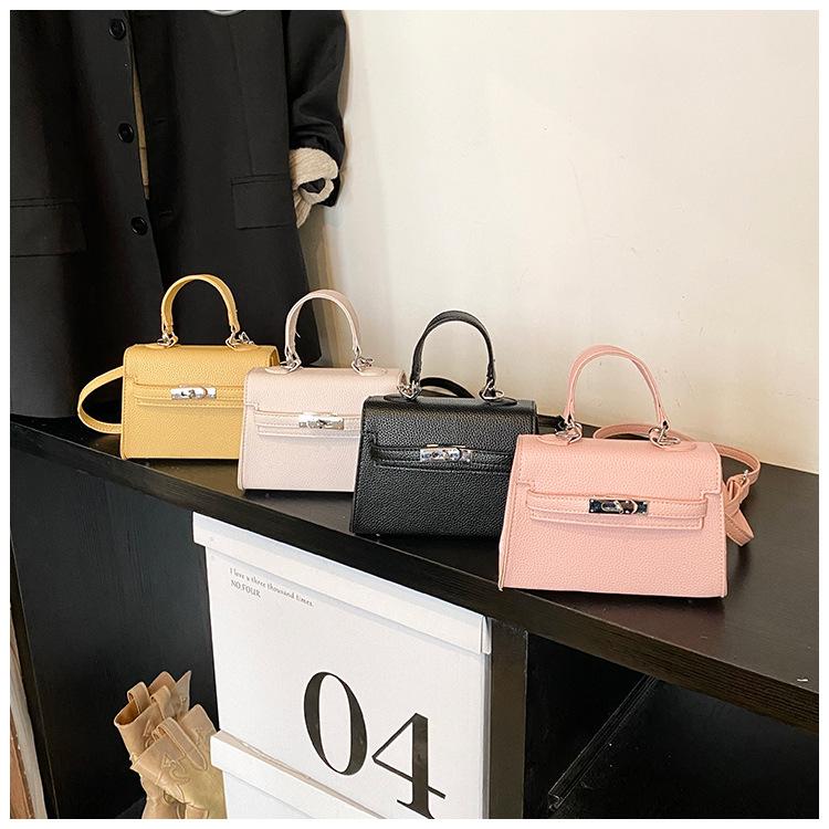 Premium Messenger Bag Women's Lychee Pattern Niche Design Women's Shoulder Messenger Bag