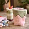 Multi-functional Pencil Case Strawberry Shape Standing Pen Bag Large Capacity Stationery Storage Bag Students