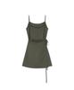 Mattengkim Sleeveless Wrap Dress In Khaki