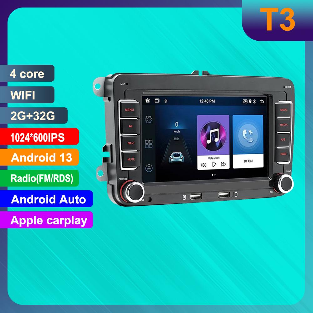 7-inch Android Car Navigation System with GPS, Rearview Camera, and Wireless CarPlay Compatibility
