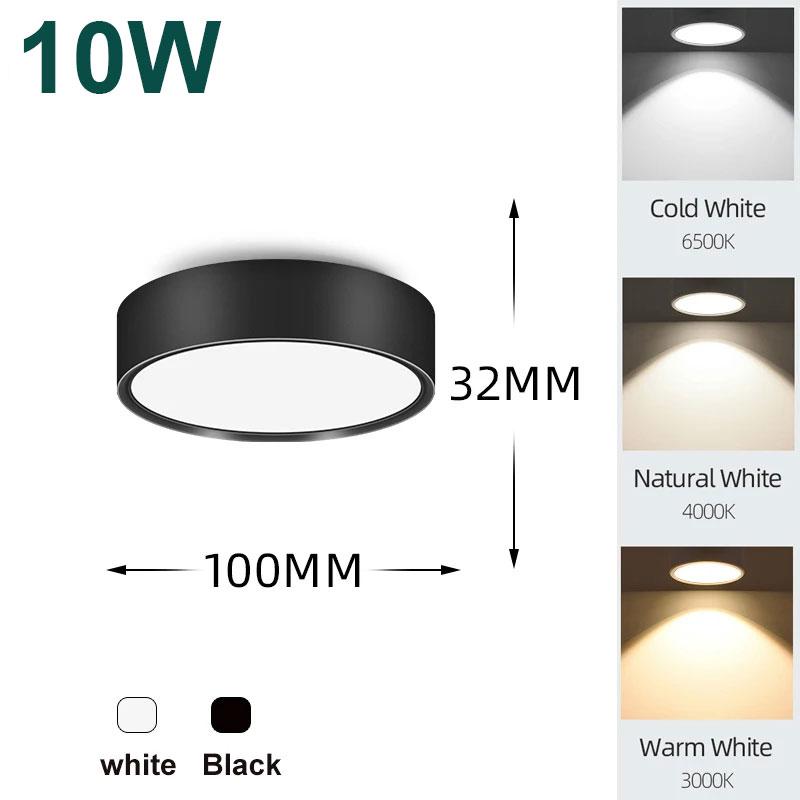 LED Downlights 110V 220V Taklampe spot led lys Overflatemontert Lampe Stue Baderomslys Innendørs Belysningsarmatur