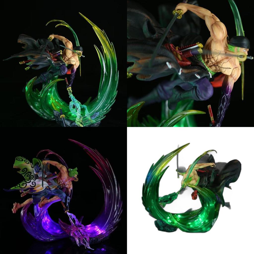 Exquisite Anime One Piece Zoro Ghost Island Glowing Pvc Statue Collectible Display Model