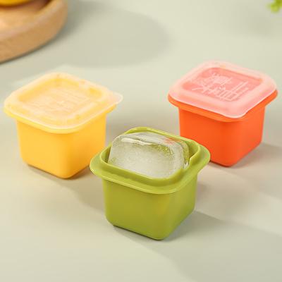 Eiswürfelform Wiederverwendbare quadratische Eiswürfelform mit Deckel für DIY-Eiscreme, Whiskey, Cocktails, Haushaltsküchengeräte