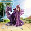 Purple Wings Fairy and Dragon, 2D Flat Acrylic, Tabletop Decoration, Suitable for Office, Living Room, Party, Christmas, Halloween