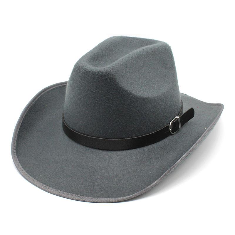 Hemming Woolen Top Hat Style Western Cowboy Hat Knight Hat Word Top Men'S And Women'S Hat
