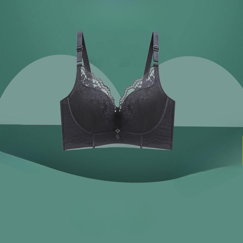

Underwear Women s Thin Bra Sexy Women s Large Size Converge Bra Collection Accessory Breast Anti Sagging Bra 34/75C чорний