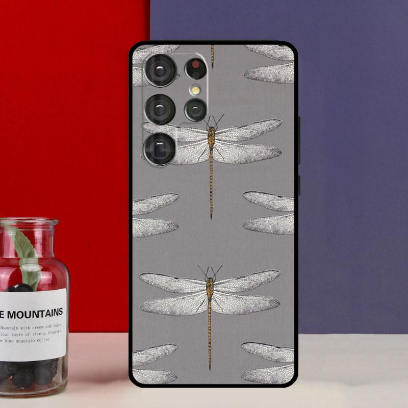 Floral Colorful Dragonfly Funda Case For Samsung Galaxy S25 Ultra S9 S10 S20 FE S21 S22 S23 Plus S24 Ultra Phone Cover