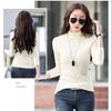 Women's Sweater Half Turtle Neck Autumn Stripes Top Female Solid Pullovers Long Sleeve Warm Ladies Clothes