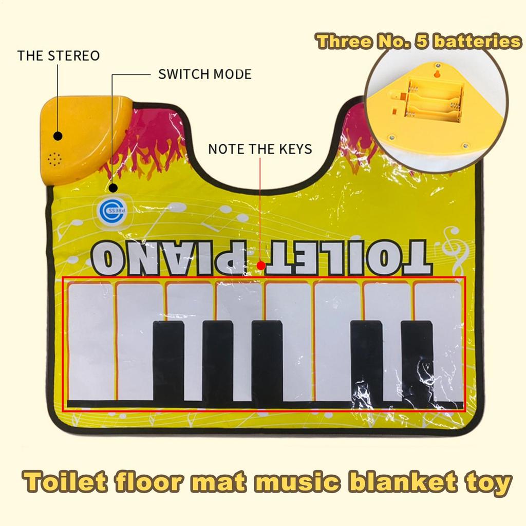 Music Piano Hygienic Blanket Bathroom Funny Toe Music Keyboard Toilet Floor Mat Potty Piano Sounding Bathroom Rug