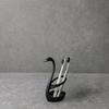 3D Printed Swan Toothbrush Holder, Bathroom Organizer with Hollow Water-Draining Design, Black White Dual Color, Widened Stable Base, One-Piece