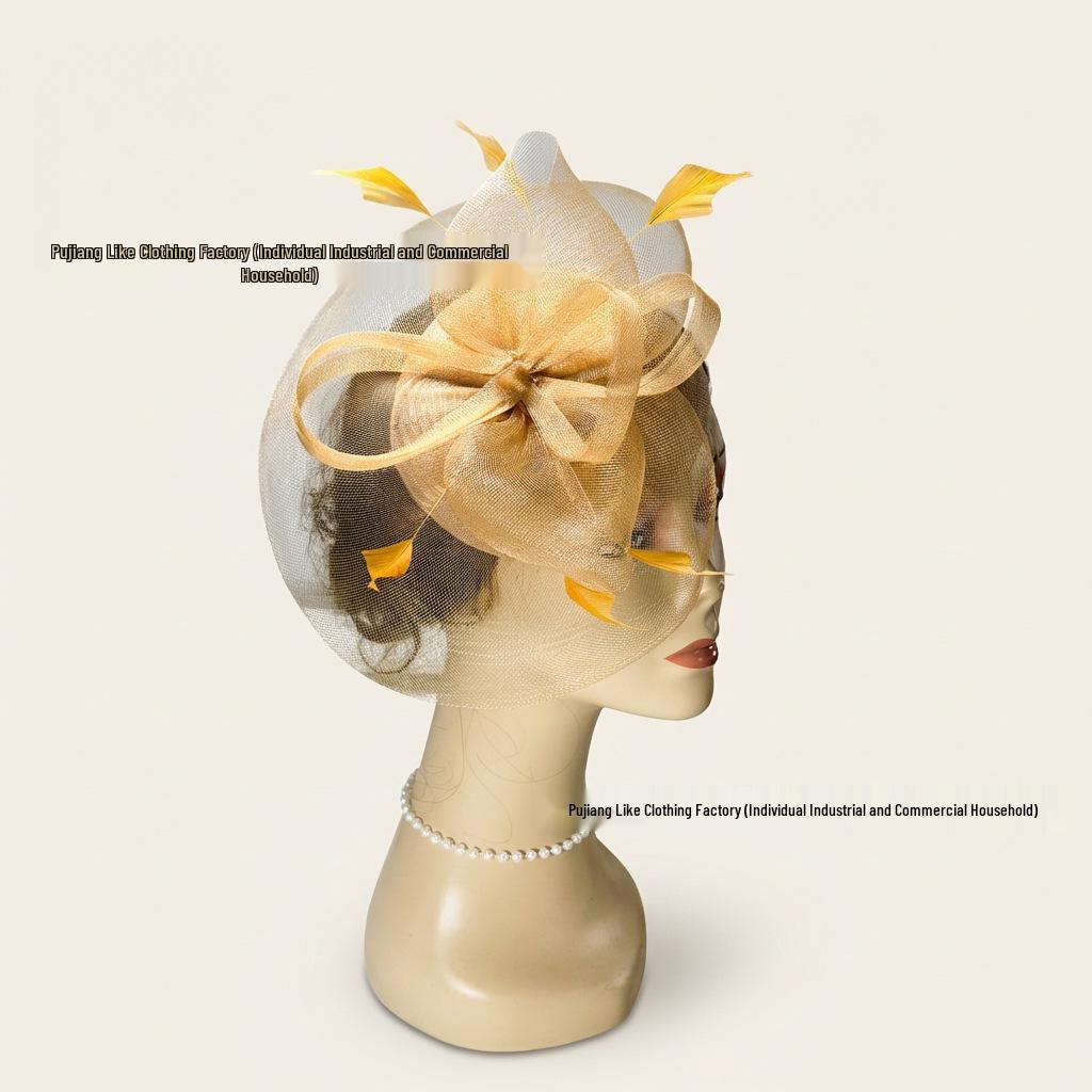 Elegant Feather Bridal Fascinator for Tea Party or Derby
