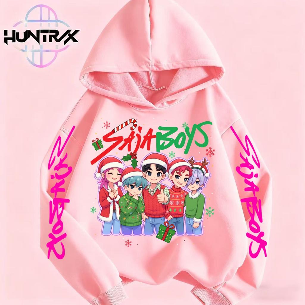 KPop Devil Hunter Christmas Cartoon Printed Men's and Women's Fashion Casual Spring and Autumn Sports Hoodie