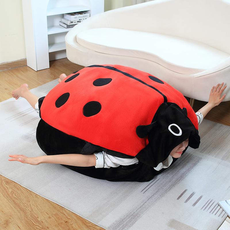 60/100CM Creative Beetle Plush Pillow Soft Stuffed Insect Doll Plushie Sleeping Bag Toys Cushion Funny Gifts