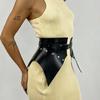 Ceinture Corset Fashion en Cuir PU, Ceinture Corset Large Peplum Gothique, Jupe Ceinture Corset Style Rue Tenue Quotidienne.