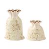 Vintage Floral Texture Ceramic Vase Table Decoration Flower Arrangement Creative Bag Shape Flowers Vases Room Aesthetic Decor