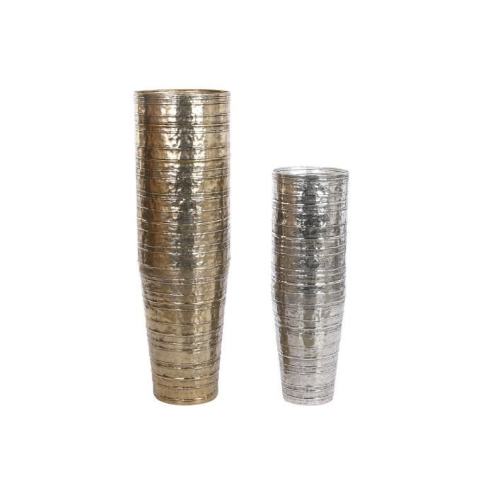Vase - Aluminium doré argenté - 31 x 31 x 106 cm - Moderne - Élégant