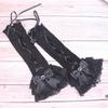 Sweet Lolita Lace Bow Rhinestone Hand Sleeves False Sleeves Lolita Hand Sleeves for Women's Jewelries