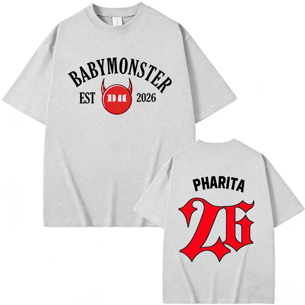Babymonster 2026 Merch T-Shirt Ahyeon Asa Rami Rora Ruka Pharita Chiquita Grafik-T-Shirts Unisex Damenmode Popmusik T-Shirts