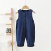 2025 Winter Korean Children's Fleece Denim Overalls - Stylish Jumpsuit for Boys & Girls