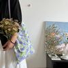 Green Double Sided Tote Bag Lightweight Shopping Handbags Chic Purple Flower Shoulder Bags  Travel
