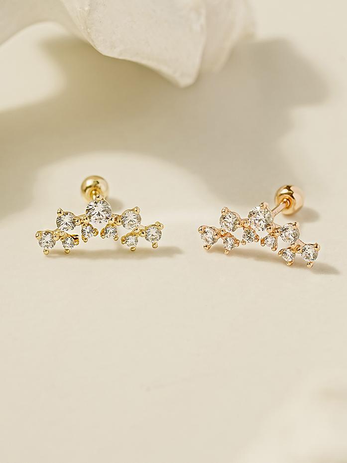 Minimalpiercing 14K Double Tiara Curve Piercing Earrings