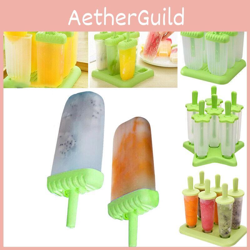 Ice Pack 6pcs Lolly Cream Maker Mold Diy Popsicle Mould Frozen Yogurt Icebox