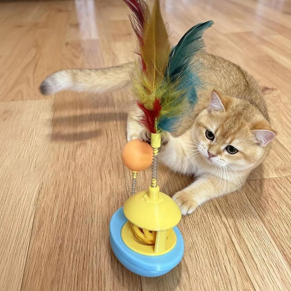 Self-Playing Cat Tumbler Toy Rotating Wobble Tumbler Boat Cat Interactive Toy  Relieve Boredom