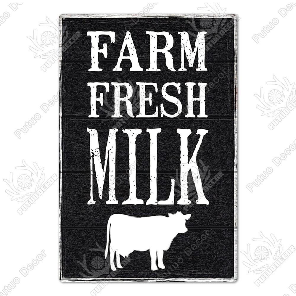 Decor Cow Vintage Tin Sign Retro Metal Sign Decorative Plaque Farm House Shop Garage Wall Decor Cow Posters