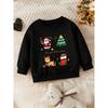 Kids Sweatshirt Christmas Crewneck Sweatshirt, Featuring a Santa Claus Holding a Gift Box for a Festive Touch,Spring Fall Sweatshirt