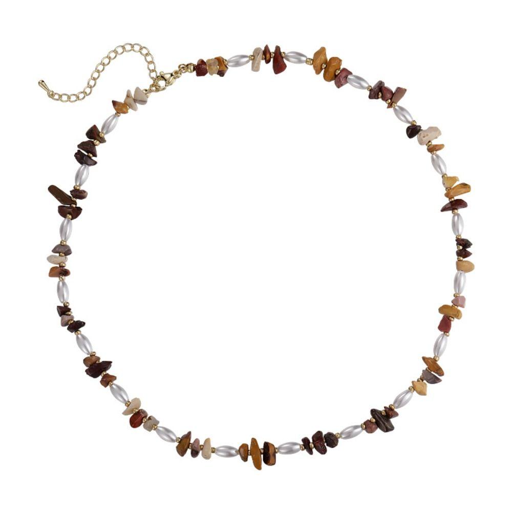 Design All-match Vintage Women Necklace Korean Style Choker Party Jewelry Irregular Bead Necklace