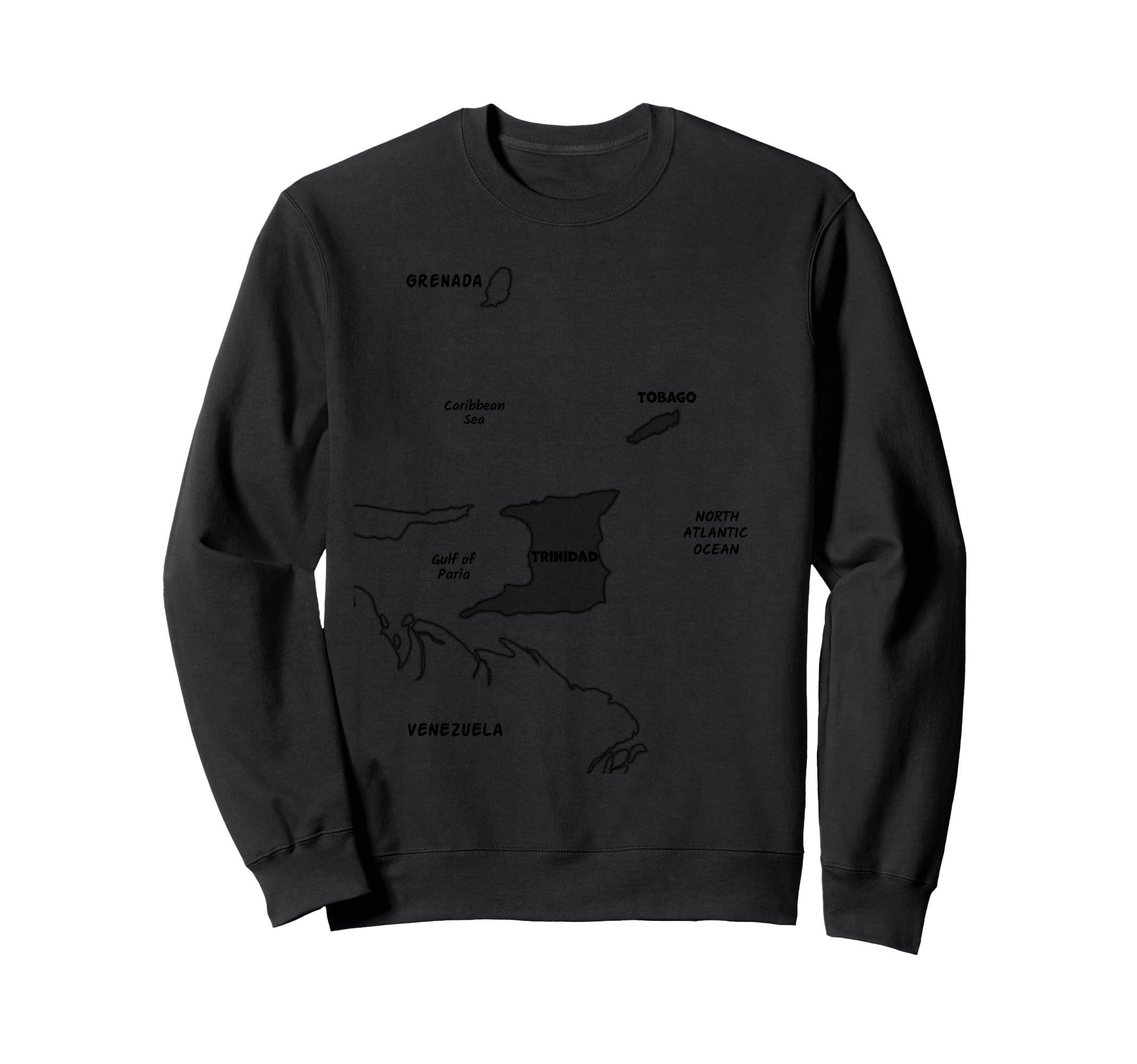 

Hand-drawn black line political map of Trinidad and Tobago Sweatshirt