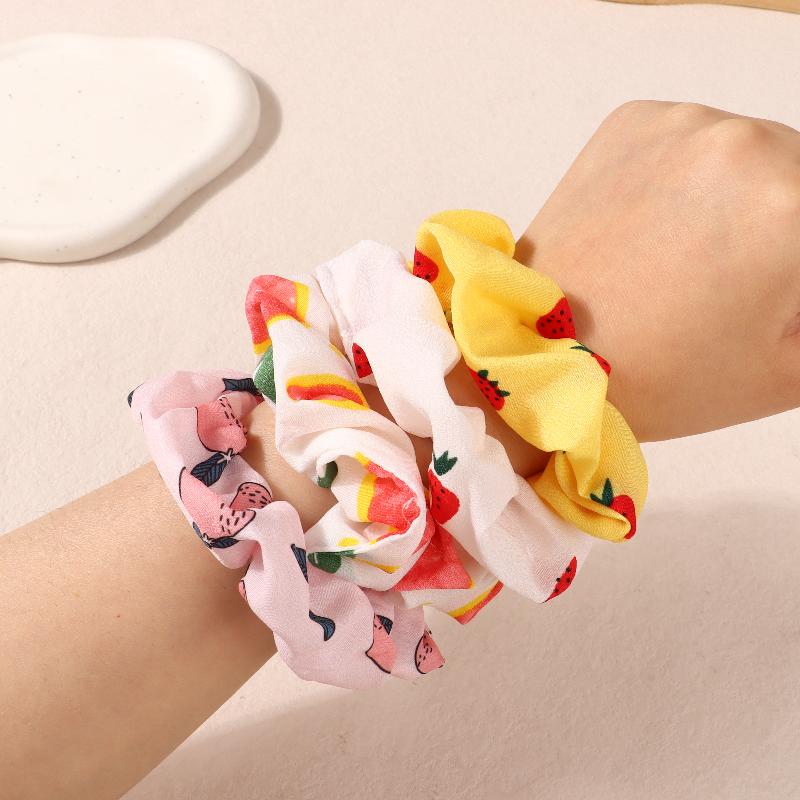 10Pcs Hair Rings Simple Cute Women Classic Large Intestine Hair Rings Marble Head Spring Summer Hair Accessories