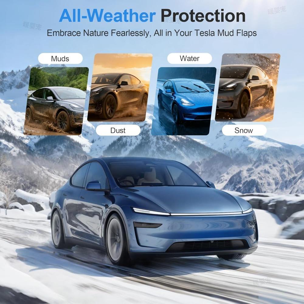 Xiaomi TPE Front Rear Wheel Mud Flaps No Drilling All Weather Anti-Snow Anti-Sand Guard Protector for Tesla Model Y 2025 Car Mud Flaps