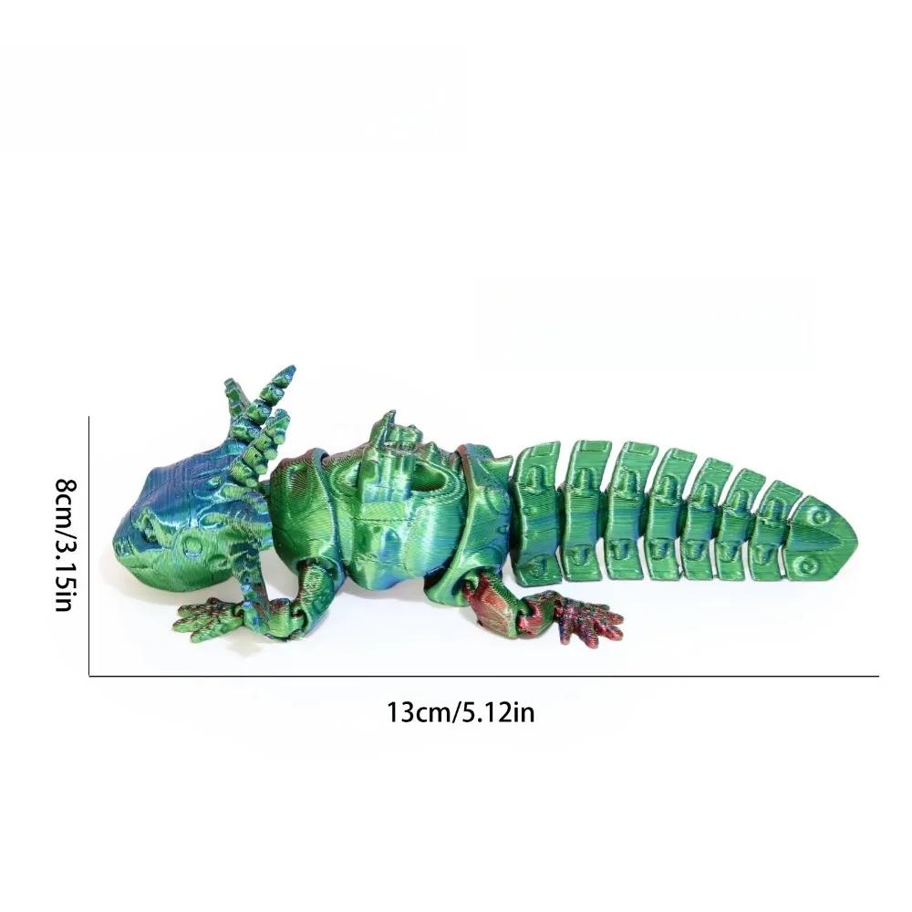 3D-gedrucktes Axolotl-Spielzeug Sammlerstück Bewegliche mechanische Axolotl-Figur Schreibtischspielzeug zur Stressreduzierung Heimdekoration