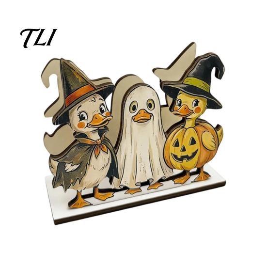 Holiday Cartoon Table Decor Halloween Wooden Napkin Holder for Dining Table, Paper Towel Holder, Creative Shelves Freestanding Tissue Dispenser