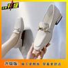 Fashion versatile low-heeled British style spring comfortable work soft-soled single shoes for women 2025 spring and summer new small leather shoes fo