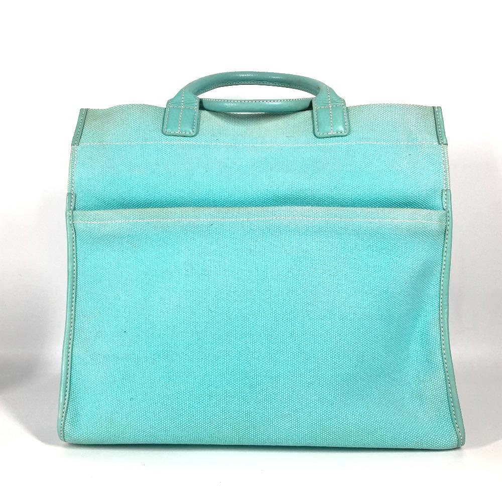 TIFFANY&Co. Hand Bag Jitney 2WAY Bag Shoulder Bag Crossbody Tote Bag Canvas blue