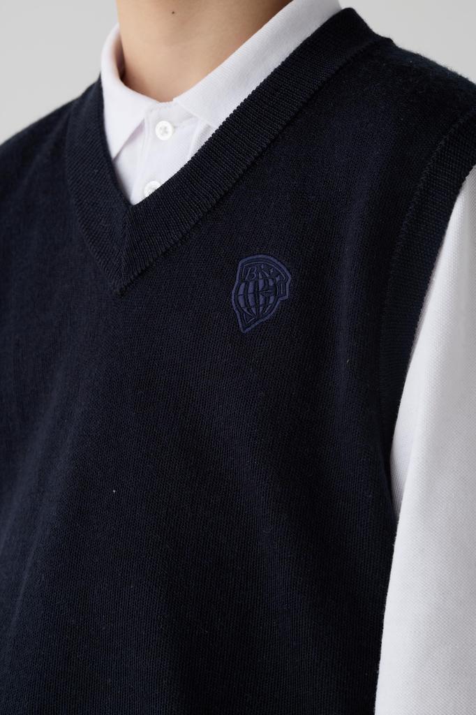 Strickweste Schulweste 140900 Kinder Navy 170 [Beams School] V-Ausschnitt