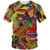 Summer Loose Plus Size T-shirt African Ethnic Style Trend 3D Printed Short Sleeved Men's Fashionable Short Sleeved T-shirt European and American