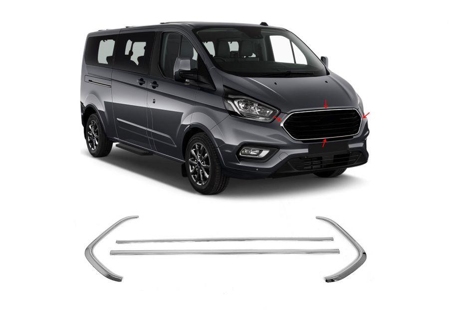 

Окантовка на решетку радиатора 2018-2024 (4 шт., нерж.) для Ford Custom